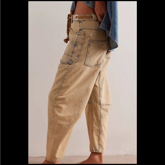 We The Free by Free People Moxie Low Slung Cowboy Barrel Relaxed Jeans 26L 26 L - Picture 5 of 10
